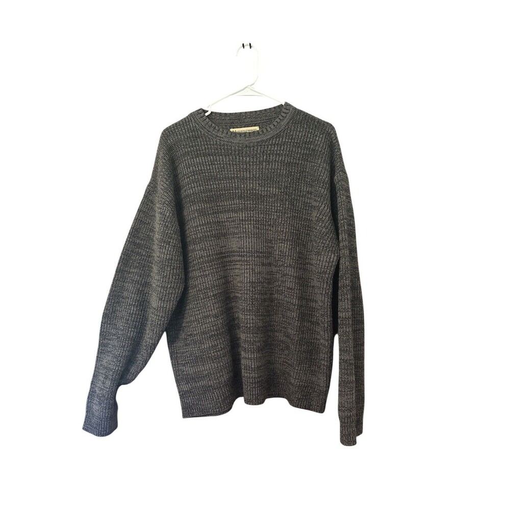 VTG Munsingwear Mens XL Sweater Green Grey Knitted Pullover Long Sleeve Acrylic